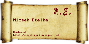 Micsek Etelka névjegykártya